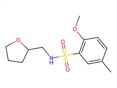 2-methoxy-5-methyl-N-(oxolan-2-ylmethyl)benzenesulfonamide structure