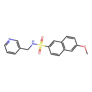 6-methoxy-N-(pyridin-3-ylmethyl)naphthalene-2-sulfonamide structure