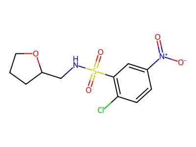 2-Chloro-5-nitro-N-(tetrahydro-furan-2-ylmethyl)-benzenesulfonamide structure