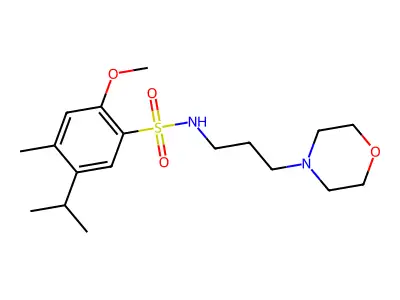 5-isopropyl-2-methoxy-4-methyl-N-(3-morpholinopropyl)benzenesulfonamide structure