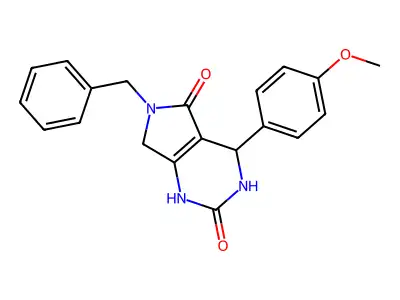 6-benzyl-4-(4-methoxyphenyl)-3,4,6,7-tetrahydro-1H-pyrrolo[3,4-d]pyrimidine-2,5-dione structure