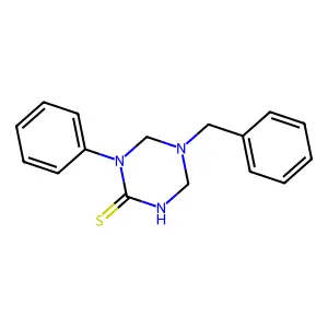 5-Benzyl-1-phenyl-1,3,5-triazinane-2-thione structure