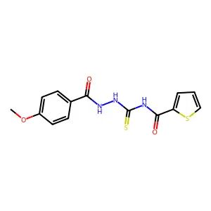 N-[[(4-methoxybenzoyl)amino]carbamothioyl]thiophene-2-carboxamide structure