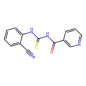 N-[(2-cyanophenyl)carbamothioyl]pyridine-3-carboxamide structure
