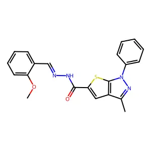 N'-(2-Methoxybenzylidene)-3-methyl-1-phenyl-1H-thieno[2,3-c]pyrazole-5-carbohydrazide structure