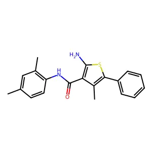 2-amino-N-(2,4-dimethylphenyl)-4-methyl-5-phenylthiophene-3-carboxamide structure