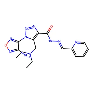 1-(4-amino-1,2,5-oxadiazol-3-yl)-5-(diethylaminomethyl)-N-(pyridin-2-ylmethylideneamino)triazole-4-carboxamide structure