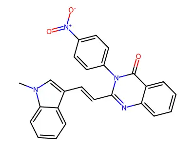 2-[(E)-2-(1-methylindol-3-yl)ethenyl]-3-(4-nitrophenyl)quinazolin-4-one structure