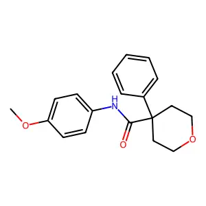 N-(4-methoxyphenyl)-4-phenyloxane-4-carboxamide structure