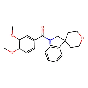 3,4-dimethoxy-N-[(4-phenyloxan-4-yl)methyl]benzamide structure