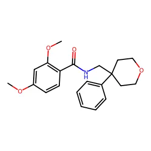 2,4-Dimethoxy-N-((4-phenyltetrahydro-2H-pyran-4-yl)methyl)benzamide structure