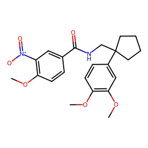 N-[[1-(3,4-dimethoxyphenyl)cyclopentyl]methyl]-4-methoxy-3-nitrobenzamide structure