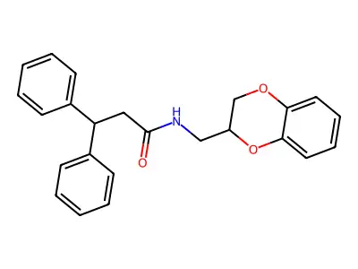 N-(2,3-dihydro-1,4-benzodioxin-2-ylmethyl)-3,3-diphenylpropanamide structure