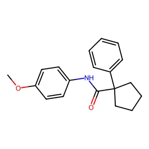 N-(4-methoxyphenyl)-1-phenylcyclopentane-1-carboxamide structure