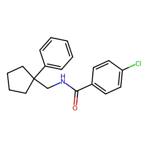 4-chloro-N-[(1-phenylcyclopentyl)methyl]benzamide structure