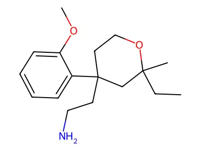 2-[2-Ethyl-4-(2-methoxy-phenyl)-2-methyl-tetrahydro-pyran-4-yl]-ethylamine structure