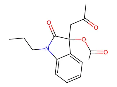 [2-Oxo-3-(2-oxopropyl)-1-propylindol-3-yl] acetate structure