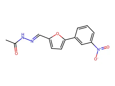 N-[(E)-[5-(3-nitrophenyl)furan-2-yl]methylideneamino]acetamide structure