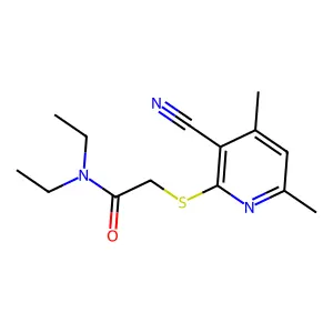 2-(3-cyano-4,6-dimethylpyridin-2-yl)sulfanyl-N,N-diethylacetamide structure
