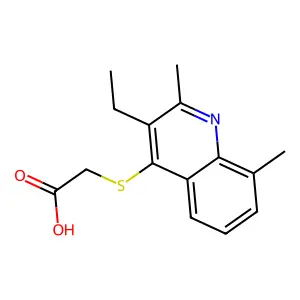 2-(3-Ethyl-2,8-dimethylquinolin-4-yl)sulfanylacetic acid structure