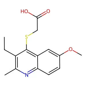 2-(3-Ethyl-6-methoxy-2-methylquinolin-4-yl)sulfanylacetic acid structure