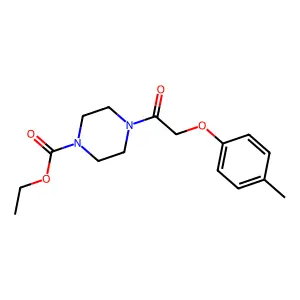 Ethyl 4-[(4-methylphenoxy)acetyl]-1-piperazinecarboxylate structure