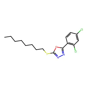 2-(2,4-Dichlorophenyl)-5-octylsulfanyl-1,3,4-oxadiazole structure