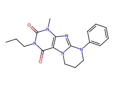 1-methyl-9-phenyl-3-propyl-7,8-dihydro-6H-purino[7,8-a]pyrimidine-2,4-dione structure
