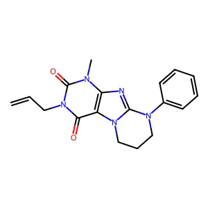 1-methyl-9-phenyl-3-prop-2-enyl-7,8-dihydro-6H-purino[7,8-a]pyrimidine-2,4-dione structure
