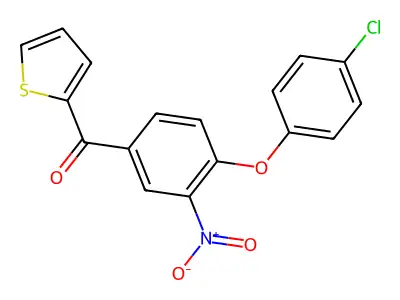 [4-(4-Chlorophenoxy)-3-nitrophenyl]-thiophen-2-ylmethanone structure