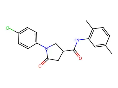 1-(4-chlorophenyl)-N-(2,5-dimethylphenyl)-5-oxopyrrolidine-3-carboxamide structure
