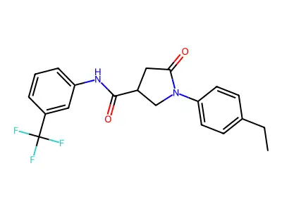 1-(4-ethylphenyl)-5-oxo-N-[3-(trifluoromethyl)phenyl]pyrrolidine-3-carboxamide structure