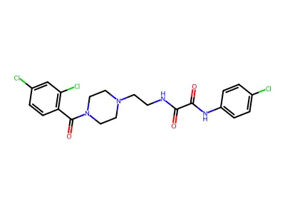N'-(4-chlorophenyl)-N-[2-[4-(2,4-dichlorobenzoyl)piperazin-1-yl]ethyl]oxamide structure