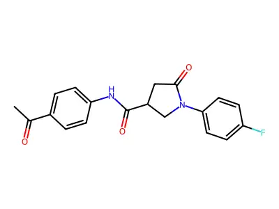 N-(4-acetylphenyl)-1-(4-fluorophenyl)-5-oxopyrrolidine-3-carboxamide structure