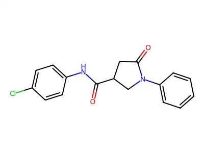 N-(4-chlorophenyl)-5-oxo-1-phenylpyrrolidine-3-carboxamide structure