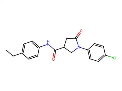 1-(4-chlorophenyl)-N-(4-ethylphenyl)-5-oxopyrrolidine-3-carboxamide structure
