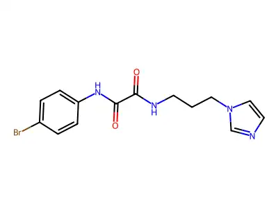N'-(4-bromophenyl)-N-(3-imidazol-1-ylpropyl)oxamide structure