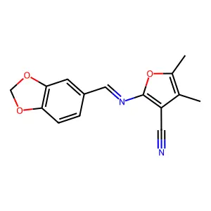 2-(1,3-Benzodioxol-5-ylmethylideneamino)-4,5-dimethylfuran-3-carbonitrile structure