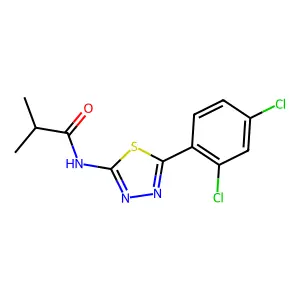 N-[5-(2,4-dichlorophenyl)-1,3,4-thiadiazol-2-yl]-2-methylpropanamide structure
