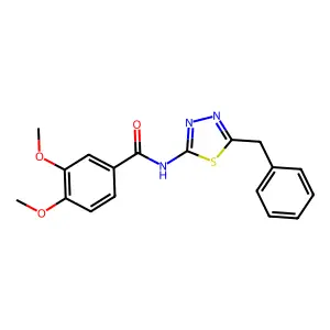 N-(5-benzyl-1,3,4-thiadiazol-2-yl)-3,4-dimethoxybenzamide structure