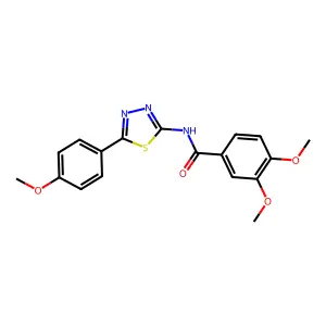 3,4-dimethoxy-N-[5-(4-methoxyphenyl)-1,3,4-thiadiazol-2-yl]benzamide structure