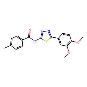 N-[5-(3,4-dimethoxyphenyl)-1,3,4-thiadiazol-2-yl]-4-methylbenzamide structure
