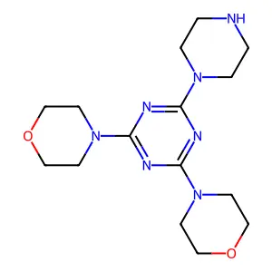 2,4-Di(4-morpholinyl)-6-(1-piperazinyl)-1,3,5-triazine structure