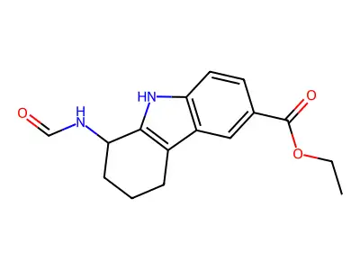 ethyl 1-(formylamino)-2,3,4,9-tetrahydro-1H-carbazole-6-carboxylate structure
