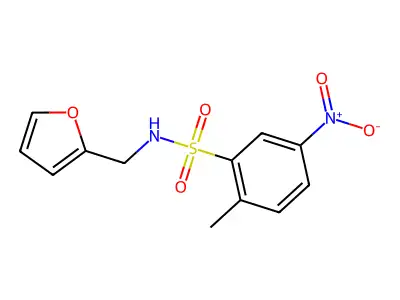 N-Furan-2-ylmethyl-2-methyl-5-nitro-benzenesulfonamide structure