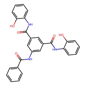 5-benzamido-1-N,3-N-bis(2-hydroxyphenyl)benzene-1,3-dicarboxamide structure