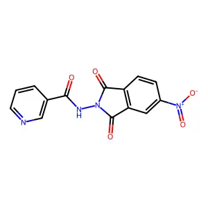 N-(5-nitro-1,3-dioxoisoindol-2-yl)pyridine-3-carboxamide structure