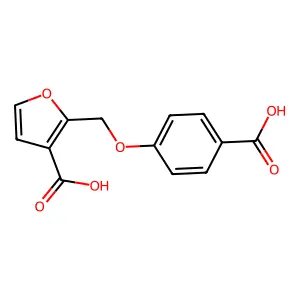 2-[(4-Carboxyphenoxy)methyl]furan-3-carboxylic acid structure