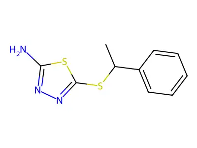 5-(1-Phenylethylsulfanyl)-[1,3,4]thiadiazol-2-ylamine structure