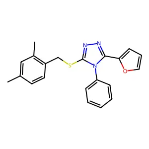 3-[(2,4-Dimethylphenyl)methylsulfanyl]-5-(furan-2-yl)-4-phenyl-1,2,4-triazole structure